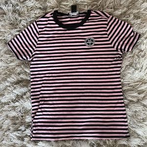 Kill star pink, and black striped shirt